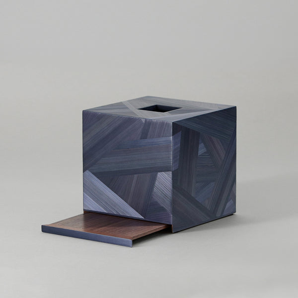 Forest Tissue Box - Blue Straw, Square