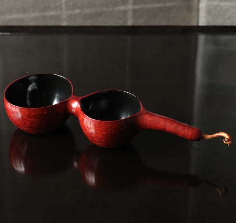 Calaba Bowls Long - Red on black