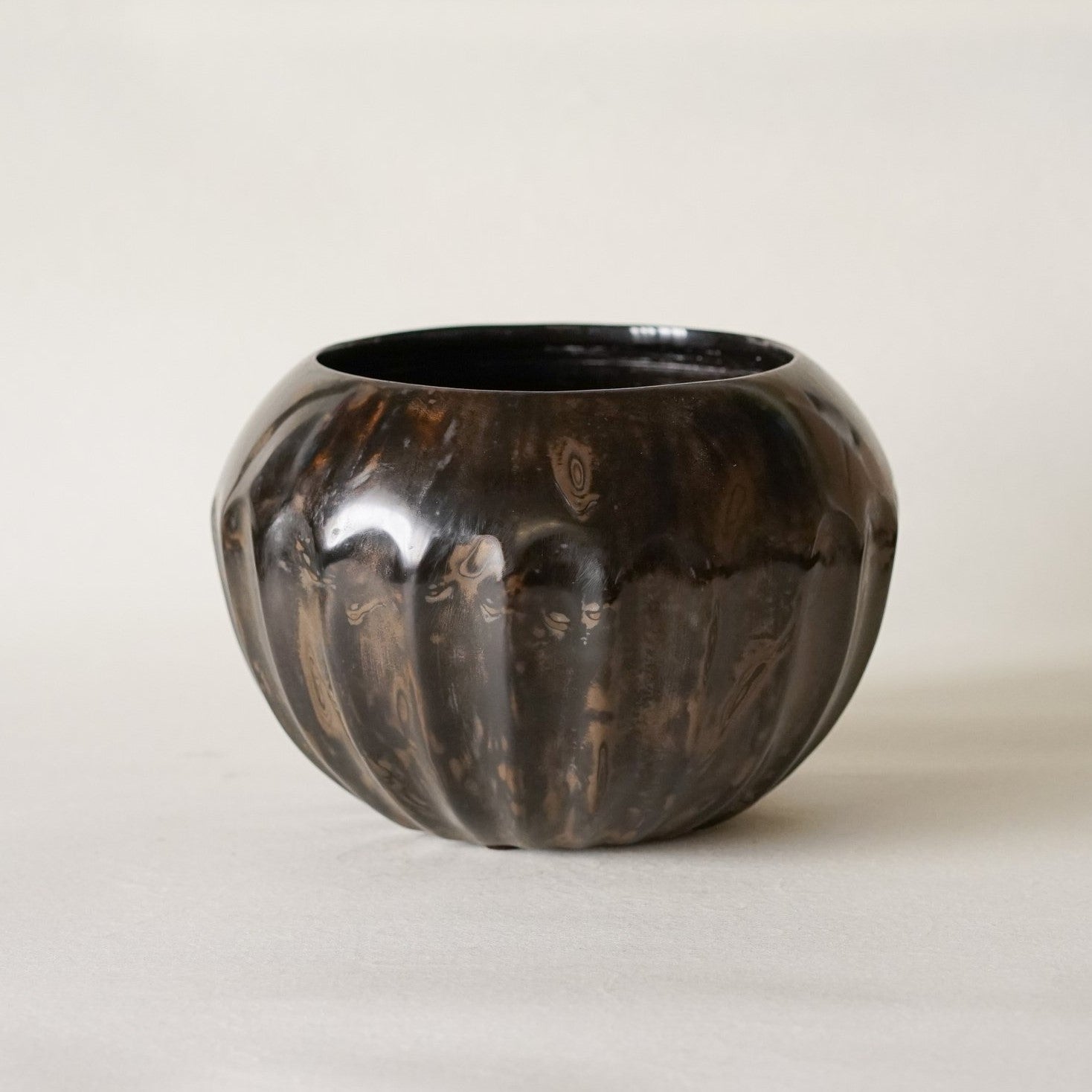 Ribbed Bowl, Black Bronze