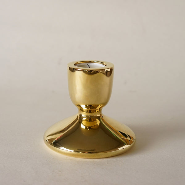 Platter Candleholder, Polished Brass