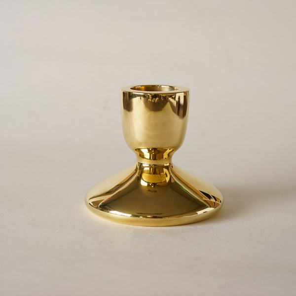 Platter Candleholder, Polished Brass