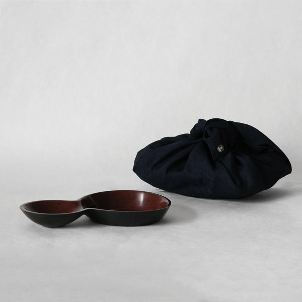 Calaba Bowls Long - Black on red